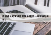 有哪些公司可以开发区块链[开一家区块链公司]